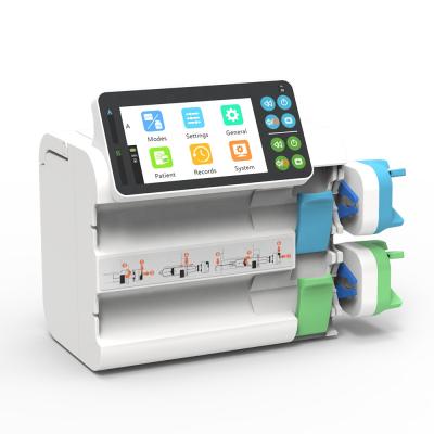 China PRSP-S5000 Plastic High Quality Electric Automatic Syringe Infusion Dual Channel Pump with Touch Screen and Drug Library for sale