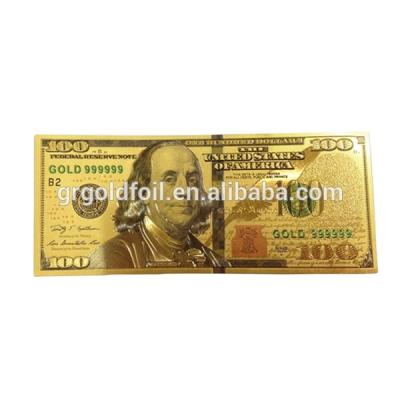 China Worldwide Art Crafts Colorful New America 100 American Dollar Banknote 24K Gold Banknote Souvenir Items New for sale