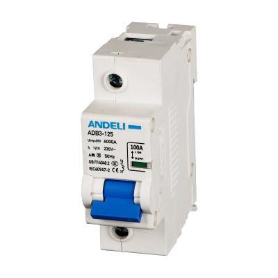 China ANDELI ADB3-125-1P mcb circuit breakers ADB3-125 for sale