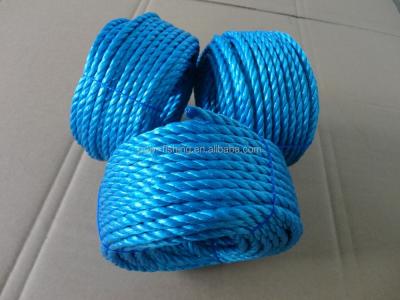 China Braided Packing Rope PP, Split Film Polypropylene Rope, Twisted Blue 8mm Nylon Rope for sale