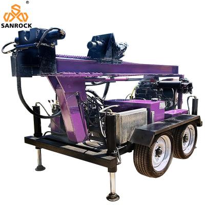 China Hydraulic Water Well Drilling Rig Trailer Mounted Drilling Rig Diesel Water Drilling Equipment for sale