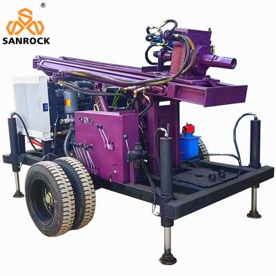 China Mini Water Drilling Rig Machine Wheeled Water Well Drill Rig Deep Well Drilling Equipment for sale