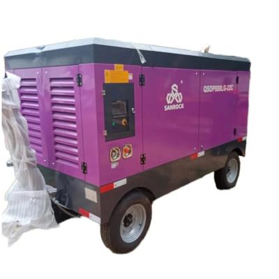 China Screw Air Compressor Water Well Drilling Mobile Screw Type Air Compressor Machine for sale