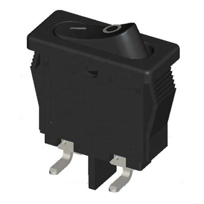 China 90 Degree Rocker Switch SPST 2 Single Pin / Right Angle On-Off Terminals PCB Mounted Solder HS6-F2-6-01P200-BB03 for sale