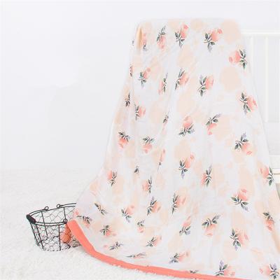China Disposable Baby Cotton Muslin Wrap Blanket Super Soft 100% Cotton Double Layer Baby Blanket for sale