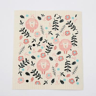 China Sustainable FBA available promotional wholesale eco-friendly swedish naturalcellulose dish cloth custom printed for sale
