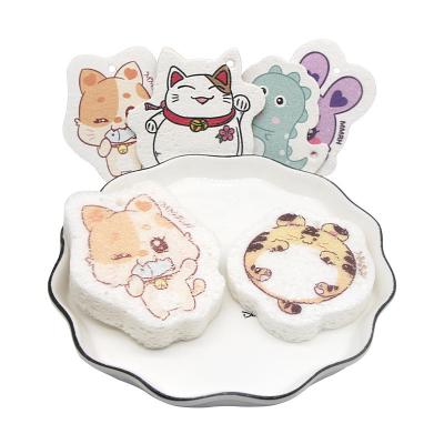 China Sustainable Kitchen Cleaning Cellulose Sponge compressed water absorb wood pulp cotton dish washing sponge for sale