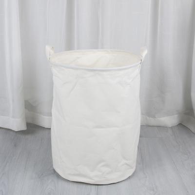 China Eco-friendly Four Size Durable Portable Folding Solid White Color Hamper Dirty Clothes Laundry Storage Basket for sale