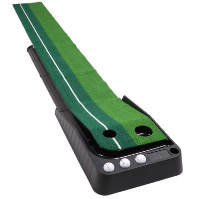 China Hot Selling Golf Plastic Putter Padded Green Indoor and Outdoor Auto Return Professional Portable Putter Set Mini for sale