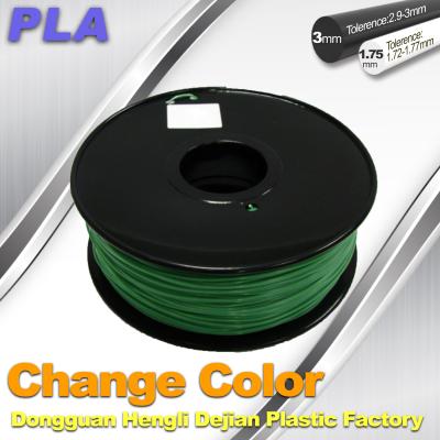 China 1.75 / 3.0mm 3D Printing PLA Filament , Color Changing Filament Blue Green to Yellow Green for sale