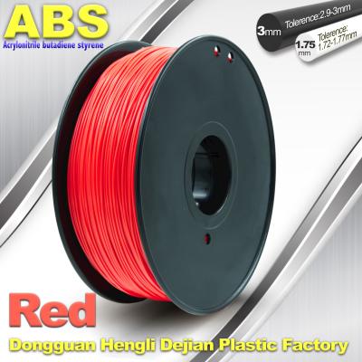 China 1.75mm / 3.0mm ABS 3d Printer Filament Red With Good Elasticity for sale