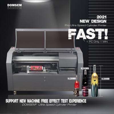 China Garment Shops DOM SEM 15-90s/pc High Speed Large Cylinder UV Printer For Professional Bottles Printing Machine for sale