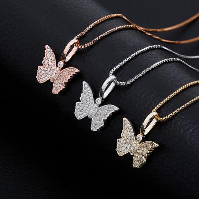 China 2021 Hiphop Fashion New Product Trend Ruby 925 Sterling Silver Jewelry Butterfly Pendant for sale