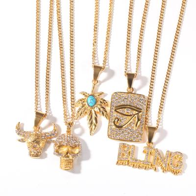 China Unique Hiphop Hip Hop Stainless Steel Jewelry Women Iced Out Diamond Chain Charms For Jewelry Making for sale