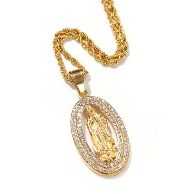 China 2021 Hiphop New Arrival Stainless Steel Cuban Chain Zodiac Charms Madonna Pendant for sale