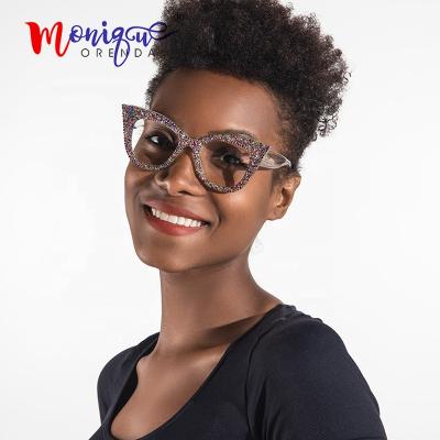 China Eyewear Trade 2020 Vintage Handmade Bling Sunglasses Ladies Cat Eye Sunglasses Women Shades Shades Oculos for sale