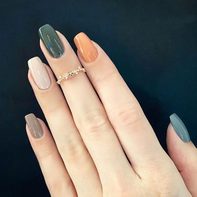 China Durable Design Solid Color Custom Press On Nails High Quality New Fashion Colorful Reusable Fake Nails for sale