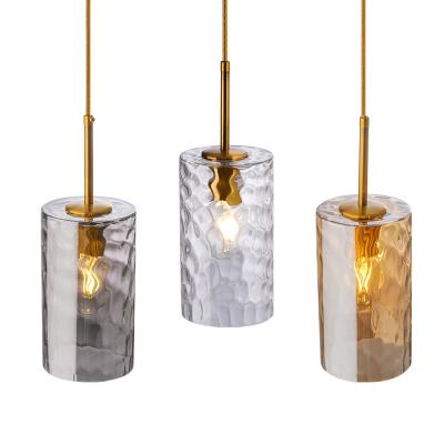China Modern Table Light Simple Modern Dining Room Chandelier Bedroom Head Of Bed Creative Personality Single Head Water Corrugated Glass Nor for sale