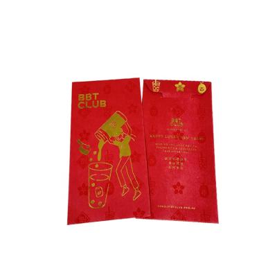 China Gift envelope gold foil stamping 2022 custom logo silver package red bao hong uv custom paper envelope for sale