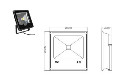 China High Efficiency AC86 - 265V 3800lm Outdoor LED Floodlight 50W for hall , CRI65 for sale