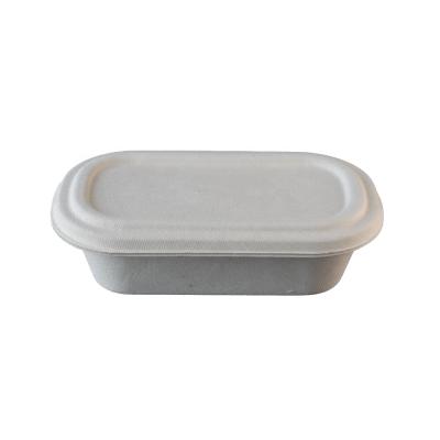 China Disposable Biodegradable Bagasse Pulp Sugar Cane Bowl Container Compostable Food Salad Box for sale