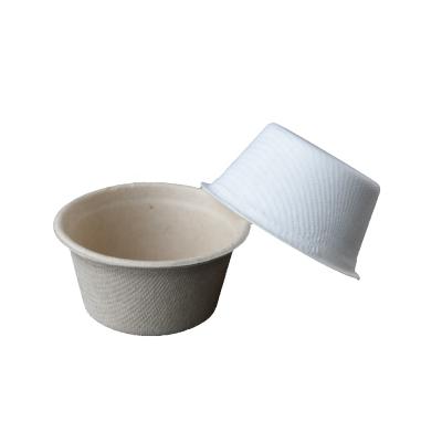 China Wholesale biodegradable biodegradable sugarcane bagasse small paper cup, sauce disposable paper cup for sale