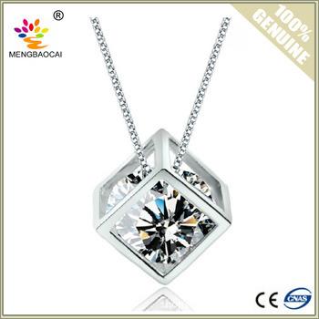 China None Fade Large 925 Sterling Silver Pendant Zircon Design Wedding Return Gift Stone Pendant Jewelry for sale