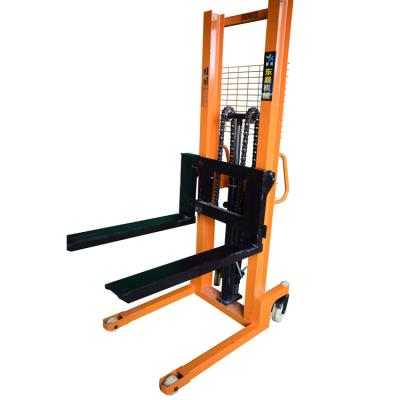 China Construction works Mini 1.5 Ton 2.5m Portable Forklift Manual Stacker Hand Stacker for sale