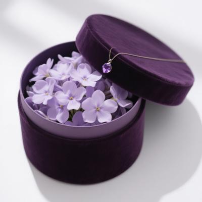 Китай Luxury Customisable Logo Design Premium Velvet Round Packaging Box для цветов и подарков продается