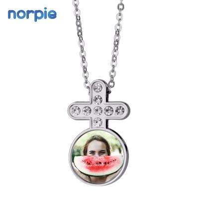 China DIY Keepsake Photo Necklace Keepsake Gift Heat Transfer Diamond Necklace for sale