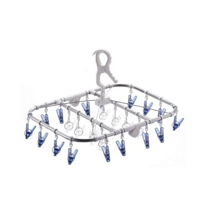 China Modern Hanser DC-56-24M Stainless Steel 24 Sections High Quality Folding Windproof Rotating Mannequin Hanger Clothes Drying Rack for sale