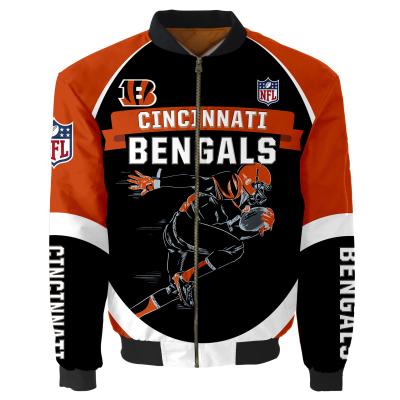 China QUICK DRY NFL Bengals 32 Teams Outdoor Jackets Wholesale 1 Moq Drop Shipping Mens Jacket White Bomber Jacket For Men for sale