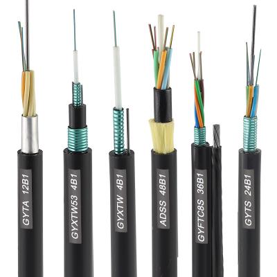 Chine Approvisionnement ADSS GYTA GYTS GYXTW 4 d'usine d'OEM 8 12 24 48 96 144 câble optique de fibre de 288 noyaux, câble de fibre optique extérieur Pric à vendre