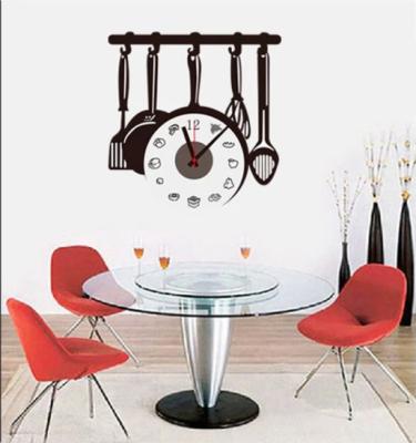 China WALL STICKER SA-1-006W Kitchenware Wall Decal DIY Clock Kitchen Stickers for sale