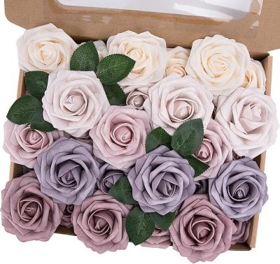 China Realistic Roses Best Welcome Fashion Artificial Rose Flowers Pe Bulk Box Drops Boxes Foam Black Gold Red Gold Flower Supplier for sale
