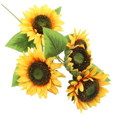 China 104003 Lifelike Sunflowers Wholesale Flower Giant Flowers Stem Bulk Wedding Artificial Sunflower for sale