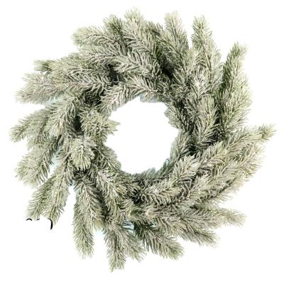 China Bulk Garlands Holiday Decor Door Hanging 60Cm Frosted Round Pine Assembled Artificial Christmas Decoration Garland for sale