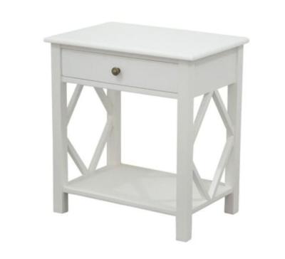 China High Quality Adjustable White Stain Hamptons Wooden Drawer 1 (Other) Style 1 Beam Bedside Lamp Table for sale