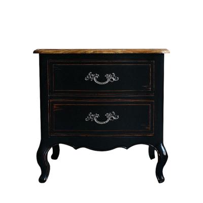 China French Classic Designs Antique French Style Wooden Nightstand Black Stain for sale