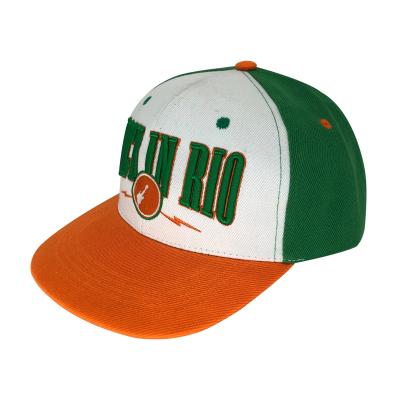 China 3 Tones Snapback Hip Bill Guitar 3D Custom Promotional Adjustable Embroidery Flat Hat Hip Hop Hats for sale