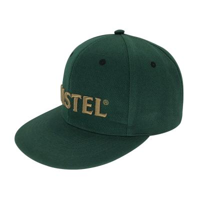 China China COMMON High Quality Custom Vintage Flat Top 3D Wall AMSTEL Brand Blank Snapback Hats Dark Green for sale