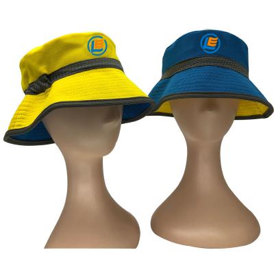 China Breathable Sun Hat Fishing Mesh Summer Bucket Hat Woven Image Cloth Fisherman Outdoor Patch Logo for sale