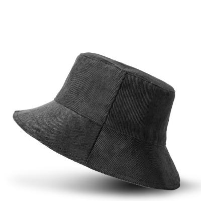 China Custom Fashion Sun Bucket Hat White Soft Corduroy Black Outdoor Plain Bucket Hat for sale
