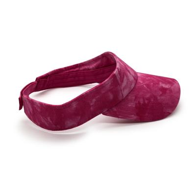China Outdoor use summer tie dyed sunvisor hat with printing hat plain sun protection visor hat for sale