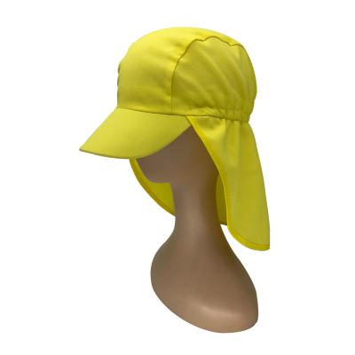 China 2021 COMMON Kid's Classic Yellow 3 Panel Sun Hat With Back Neck Shade Cover Protective Hat Flap Cap Along for sale