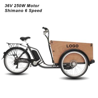 China Cheap 36V250W alloy cargo tricycle triciclo aluminum electrico 3 wheel electric tricycle adults electric bike tricycles for sale