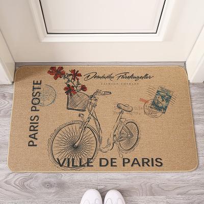 China 2021 Washable New Design Factory Supply Wholesale Linen Door Mat Linen Floor Mat Kitchen Canvas Mat for sale