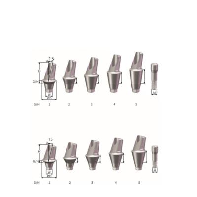 China Dental Implant Titanium Material Titanium 15 Degree Angled Abutment For Dental Implant Surgery for sale