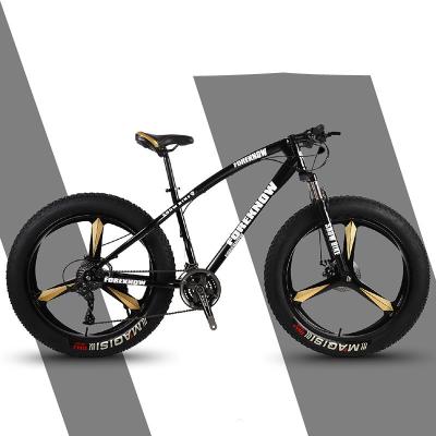 China Black Steel Fatbike 21 Speed Carbon Steel Frame Disc Brake 20 24 26 Inch Fat Bike For 12 Years for sale