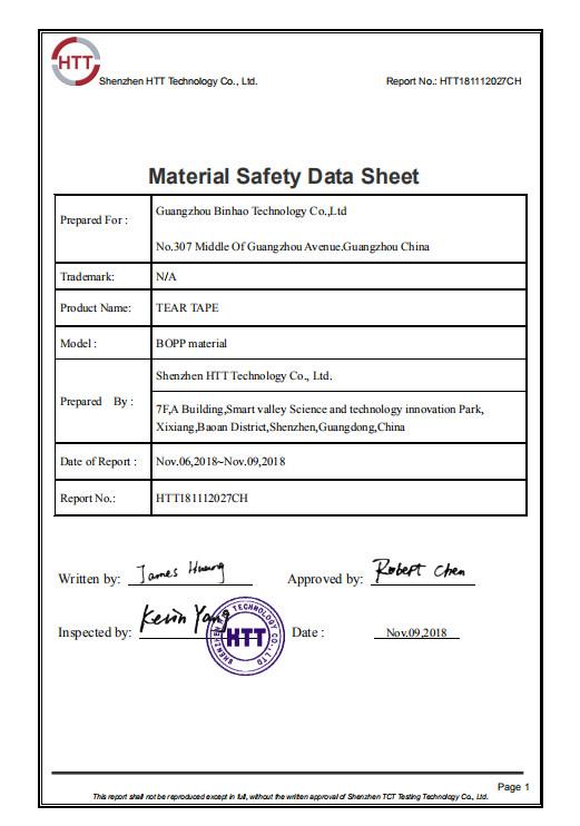 MSDS - Guangzhou Binhao Technology Co., Ltd